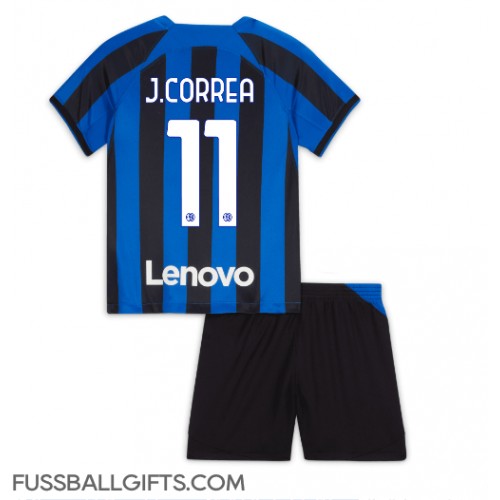 Inter Milan Joaquin Correa #11 Fußballbekleidung Heimtrikot Kinder 2022-23 Kurzarm (+ kurze hosen)